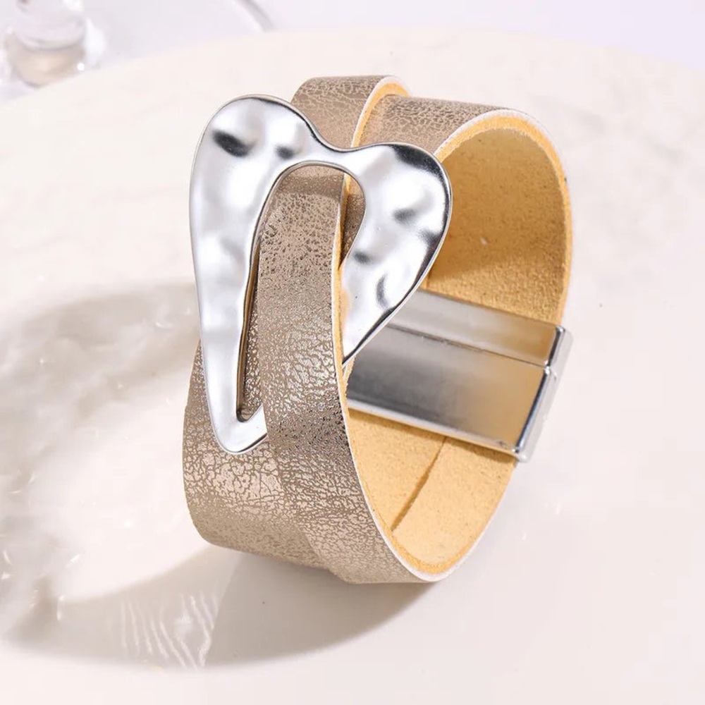 Big Heart Style Bracelet-Khaki